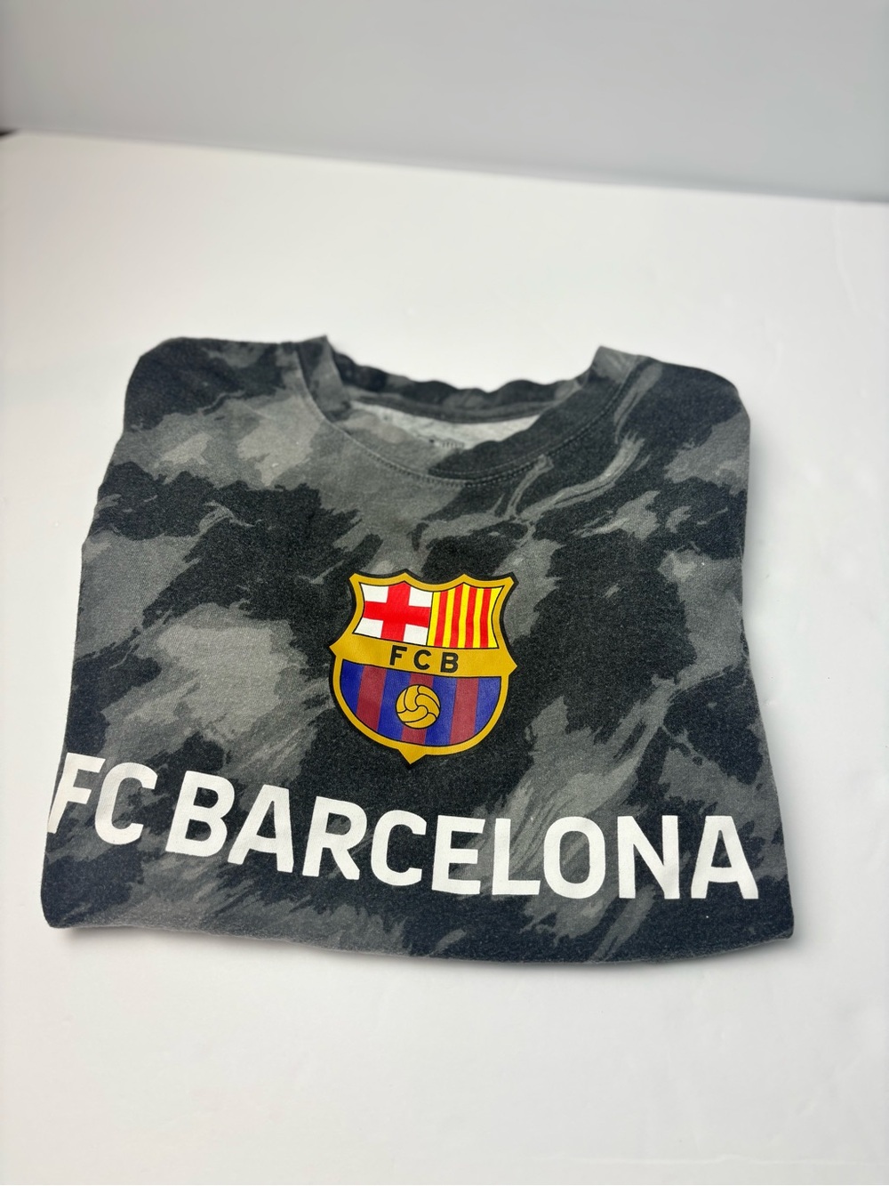 FC Barcelona Kids Black Camo Short-Sleeve Tee